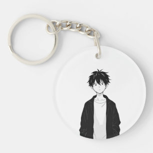 Minimal Anime Boy Acrylic Keychain
