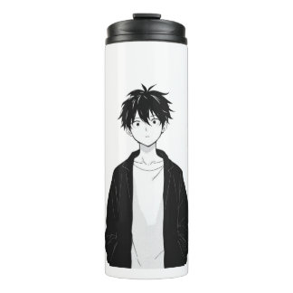 Minimal Anime Boy Thermal Tumbler