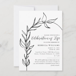 Minimal Arch Celebration of Life Invitation