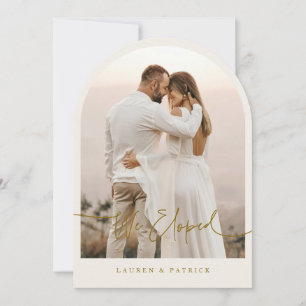 Minimal Arch Elopement Wedding Announcement Card