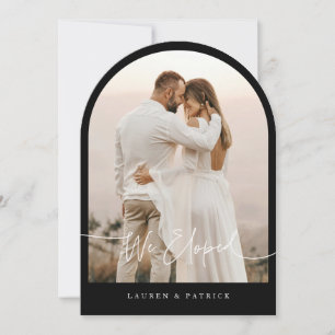 Minimal Arch Elopement Wedding Announcement Card 