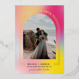 Minimal Arch Save The Date Ombre