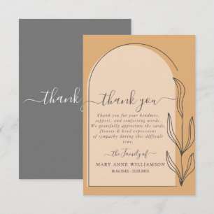 Minimal Arch Script Funeral Thank You Card