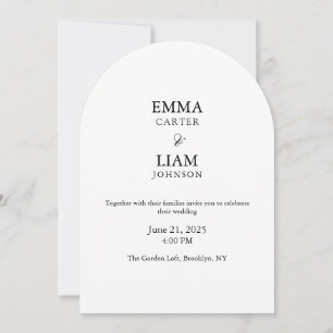 Minimal Arch Wedding Invitation Editable Elegant
