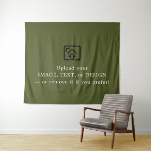 Minimal Army Green Aesthetic Hanging Wall Tapestry