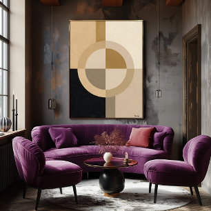 Minimal Art Deco Geometric Circle – Luxury Neutral Poster
