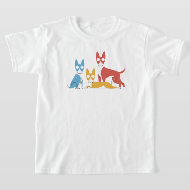  Minimal art illustration of three DOGS  T-Shirt (Laydown)