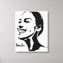 Minimal Art Of A woman Smiling 