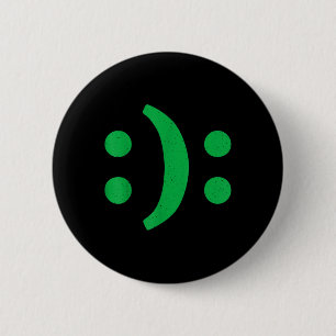 Minimal Art Of Happy Sad Face For Bipolar Disorder 6 Cm Round Badge