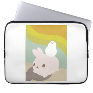 Minimal Art Seal and Rabbit 13 inch Laptop Sleeve