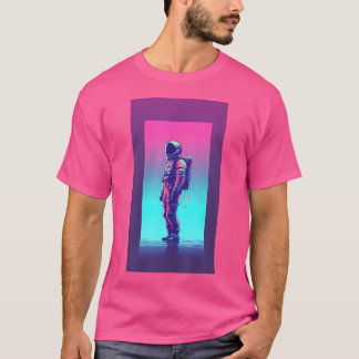 Minimal Astronaut Vintage Art Space Man Aesthetic  T-Shirt