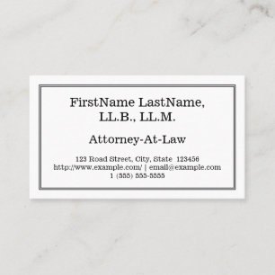 Minimal Attorney-At-Law Business Card