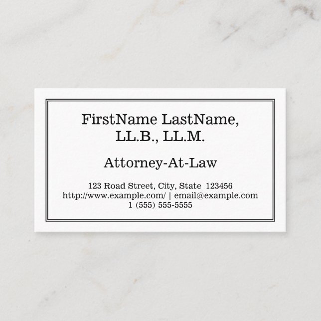 Minimal Attorney-At-Law Business Card (Front)