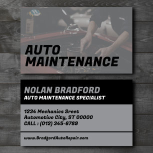 Minimal Auto Maintenance Specialist Business Card