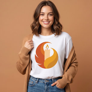 Minimal Autumn Candle Cosy Fall T-Shirt