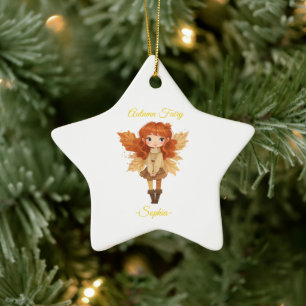 Minimal Autumn Fairy – Personalised Ornament