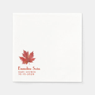 Minimal Autumn Foliage Baby Shower Napkin