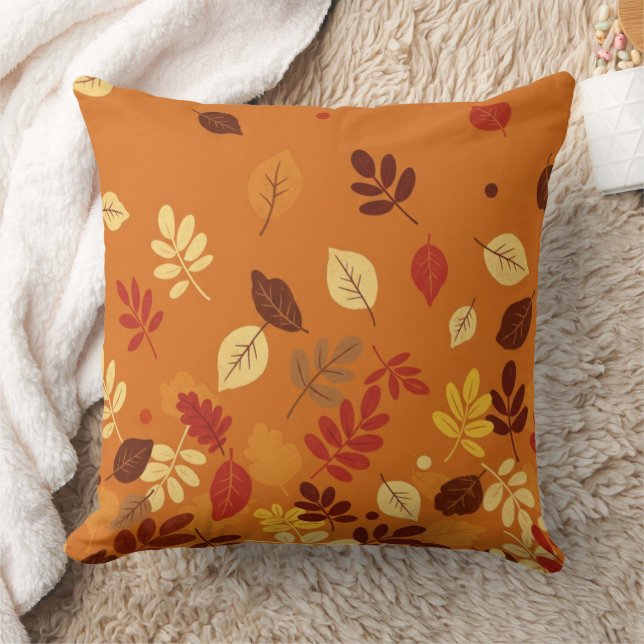 Minimal Autumn Leaves Cushion (Blanket)