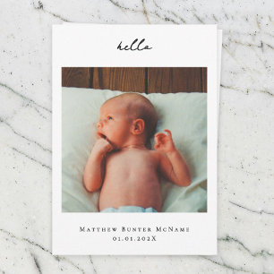 Minimal Baby Announcement Photo Card