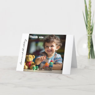 Minimal Baby First Birthday Thank You Card