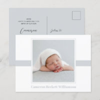 Minimal Baby Photo Birth Announcement