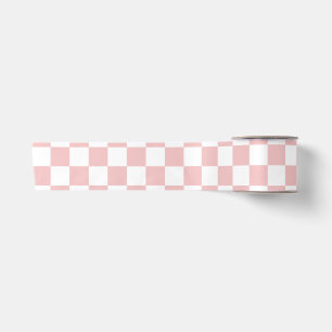 Minimal Baby Pink Chequerboard Satin Ribbon