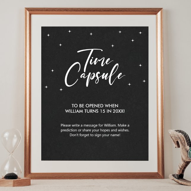 Minimal Baby Shower Games Time Capsule Sign  (Minimal Baby Shower Games Time Capsule Sign)