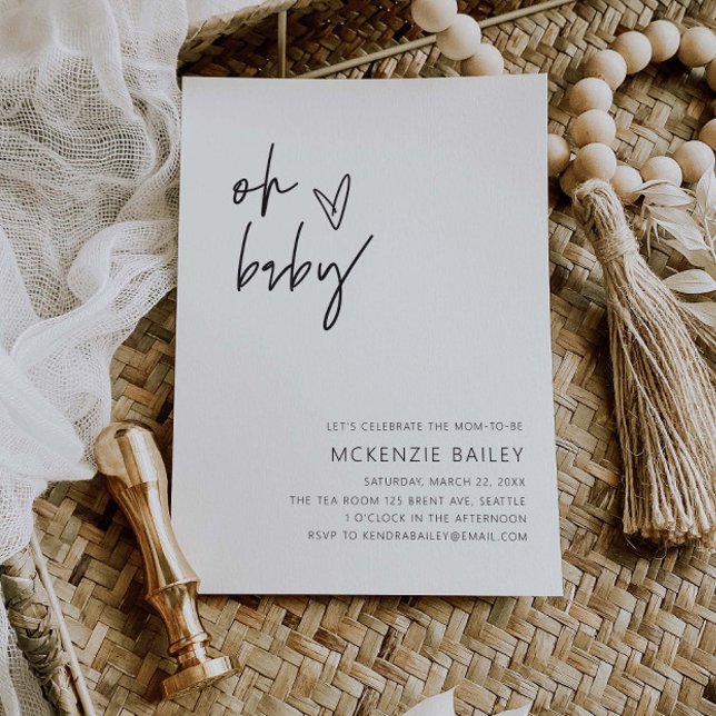Minimal Baby Shower Party Invitation Card G400 (Creator Uploaded)