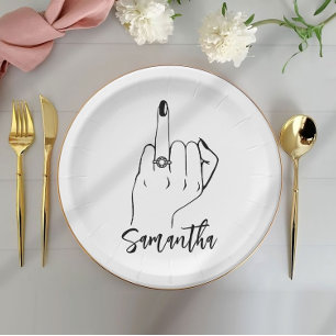 Minimal Bachelorette Party   Bridal Party Paper Plate