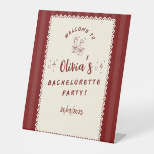 Minimal Bachelorette Party Welcome Pedestal Sign