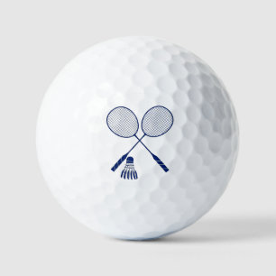 Minimal Badminton Rackets Shuttlecock Birdie Blue Golf Balls