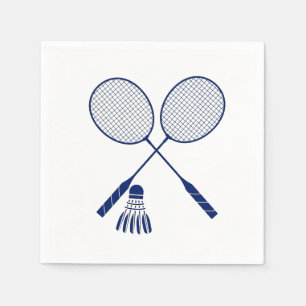 Minimal Badminton Rackets Shuttlecock Birdie Napkin