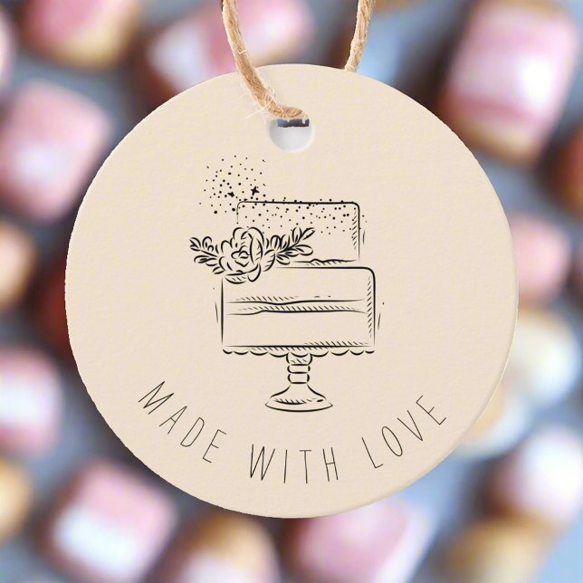 Minimal Baked Goods Cake Blush Pink Labels  (Creator Uploaded)