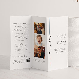 Minimal Bar Mitzvah Trifold Program with Photo
