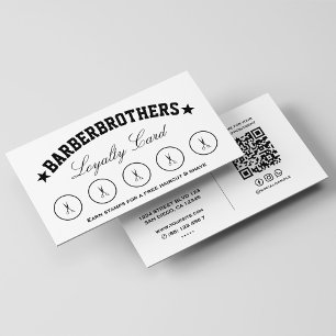 Minimal Barber White Barbershop Loyalty Scissors Business Card