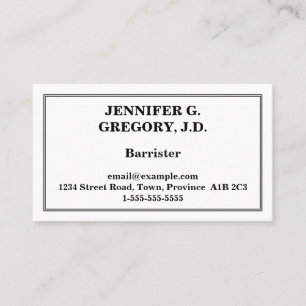 Minimal Barrister Business Card