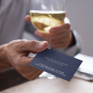 minimal basic dark blue navy professional business card