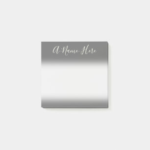 Minimal, Basic, Dim Grey Background & Ivory Name Post-it Notes