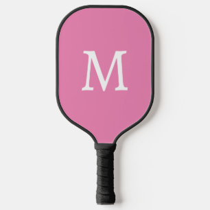 Minimal Basic Pink Monogram Initial Pickleball Paddle