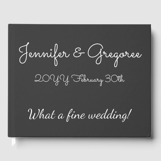 Minimal & Basic Wedding/Marriage Guest Book (Front)