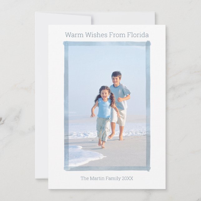 MINIMAL BEACH CHRISTMAS PHOTO CARD FLORIDA (Front)