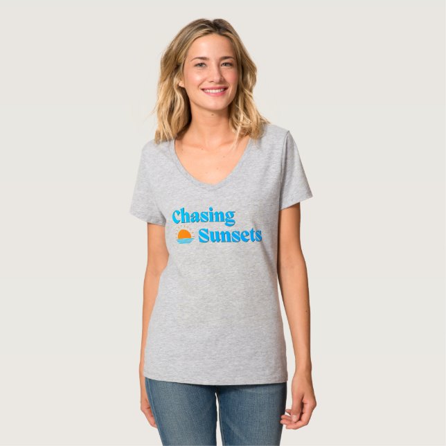 Minimal Beach Sunset Graphic Tee (Front Full)