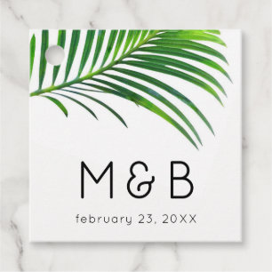Minimal Beach Tropical Palm Thank You Favour Tags