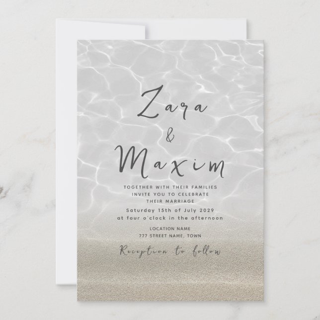 Minimal Beach Wedding Invitation (Front)