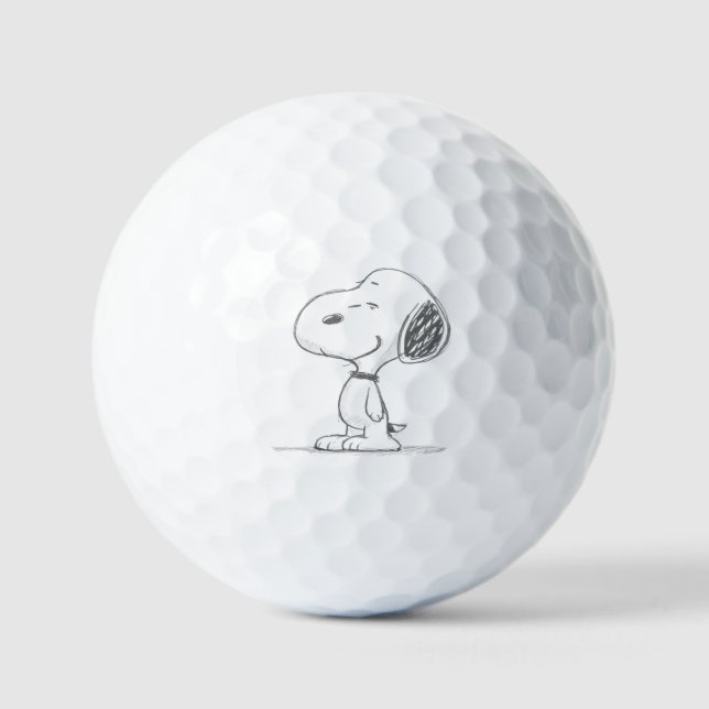 Minimal Beagle Dog Sketch Illustration Golf Balls (Front)