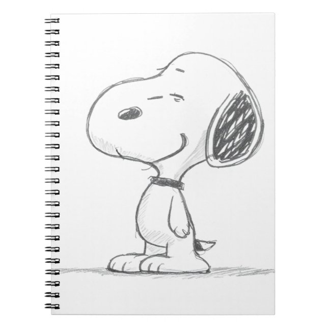 Minimal Beagle Dog Sketch Illustration Notebook (Front)