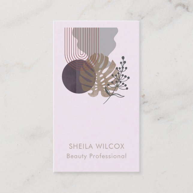 Minimal Beauty Business Card | Abstract Botanical (Front)