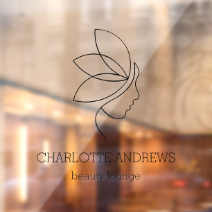 Minimal, Beauty, Logo, Business Name Branding  Window Cling