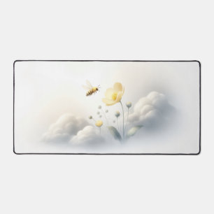 Minimal Bee & Clouds Desk Mat