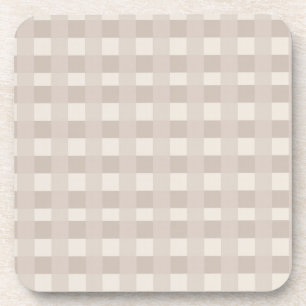Minimal Beige Checkerboard Design Coaster